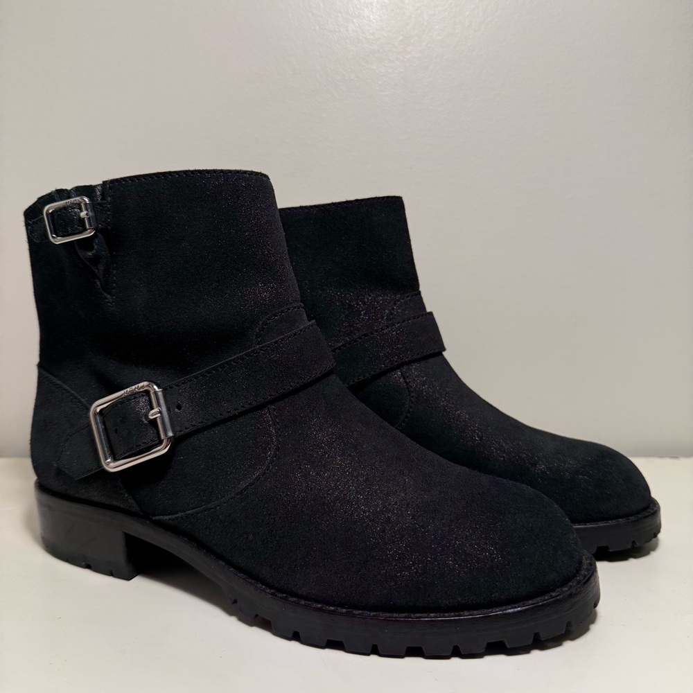 Marc By Marc Jacobs Ankle Boots Black Womens Size 7 EU 37 Leather Moto Biker